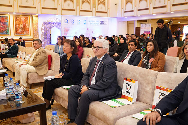H.E. Mr. Alfred Grannas, the German Ambassador to Pakistan was the Chief Guest of DAFI 30 Years anniversary event, The Government of Germany funds DAFI scholarship program supporting higher education of refugees in Pakistan in the presence of guest of honors Ms. Noriko Yoshida, UNHCR Country Representative in Islamabad Marriott Hotel.